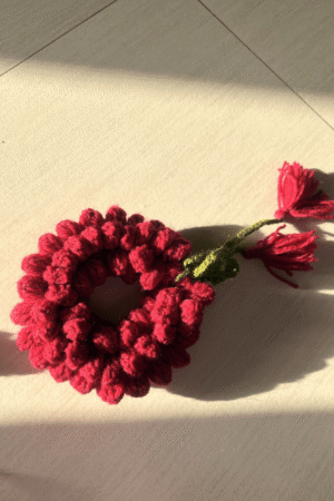 Crochet Floral Scrunchie
