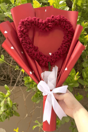 Handmade Crochet Heart Bouquet