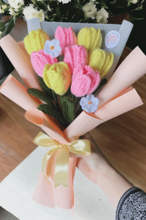 Handmade Crochet Tulip Bouquet