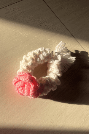 Crochet Floral Scrunchie