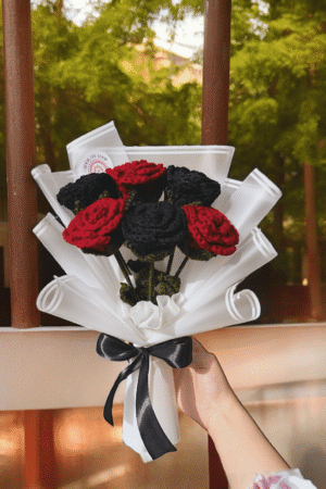 Handmade Crochet Rose Bouquet