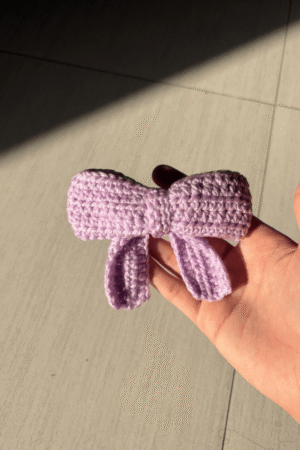 Lavender Ribbon Crochet Bow