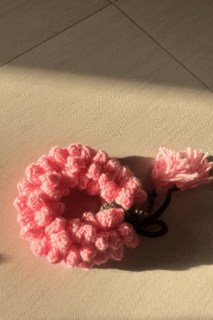 Crochet Floral Scrunchie