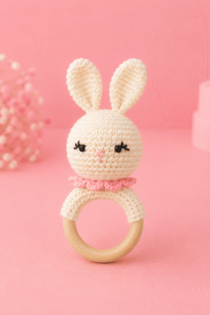 Bunny Wooden Teether Rattle