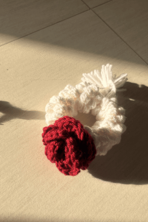 Crochet Rose Scrunchie