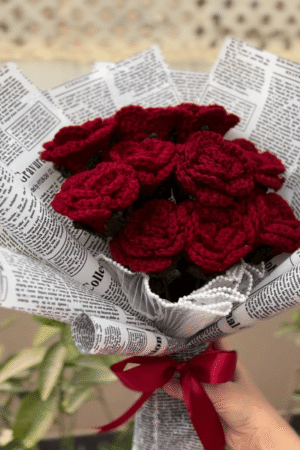 Handmade Crochet Rose Bouquet
