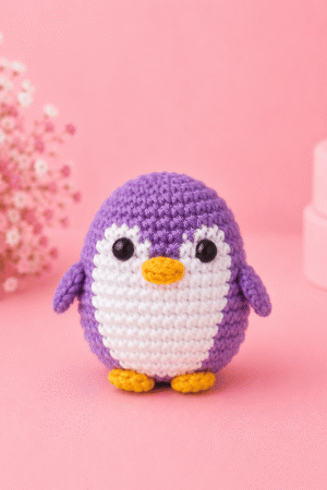 Purple penguin Crochet Plush