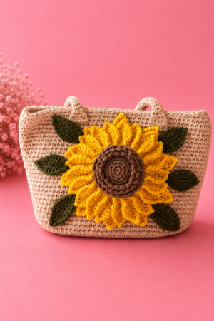 Sunflower Crochet Tote Bag