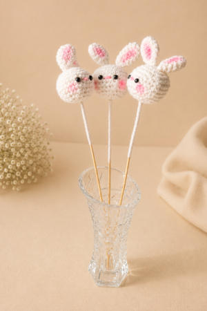 Crochet Bunny Flower Sticks